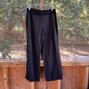 Saks Fifth Avenue Women's Black 100% Linen Wide Leg Pull On Pants Size M
